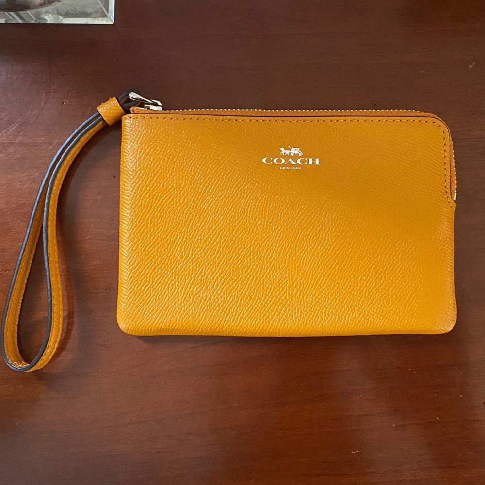 Coach Mustard Yellow Wristlet